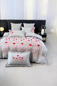 Parure de lit brodée 6 pièces 100% coton